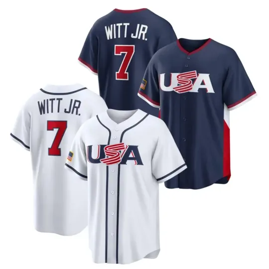 Discover Men's/Youth Bobby Witt Jr. #7 USA World Baseball Classic 2026 Jersey Printed