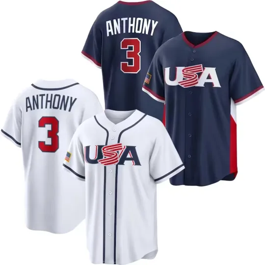 Discover Men's/Youth Roman Anthony 3# USA World Baseball Classic 2026 Jersey Printed