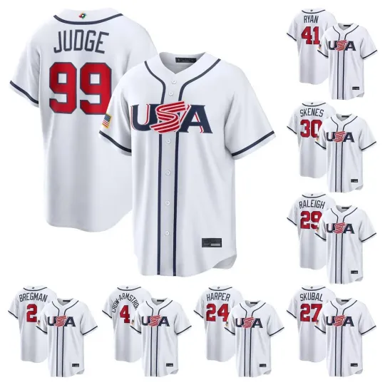 Discover Youth's USA White 2026 World Classic Printed Jersey