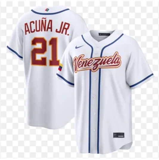 Discover #21 Acuna JR 2026 World Classic White MEN Printed Jersey