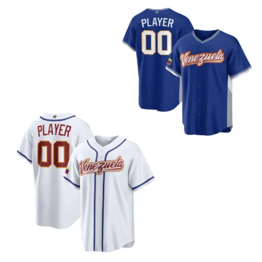 Custom Venezuela World Classic 2026 MEN Printed Jersey Blue/White