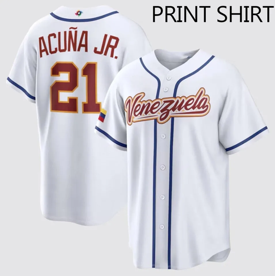 Venezuela Baseball #21 White 2026 World Baseball Classic  Gift For Fans  TH996
