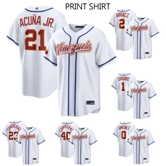 Discover New Venezuela Man's Baseball White 2026 World Baseball Classic jersey   TH994