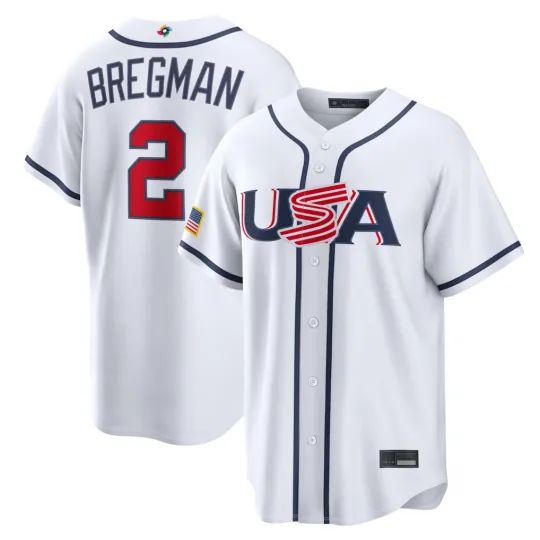 Discover Men's/Youth USA Alex Bregman White 2026 World Baseball Classic Printed Jersey