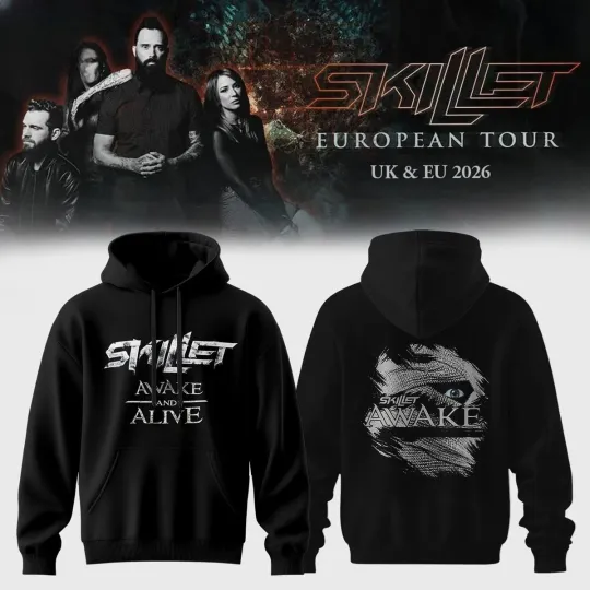 Discover Skillet European Tour 2026 Awake & Alive Hoodie
