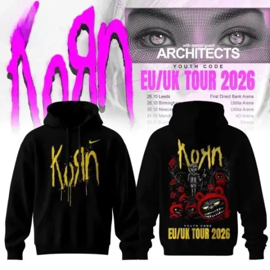 Discover Kor.n EU/UK Tour 2026 Double Sided Hoodie