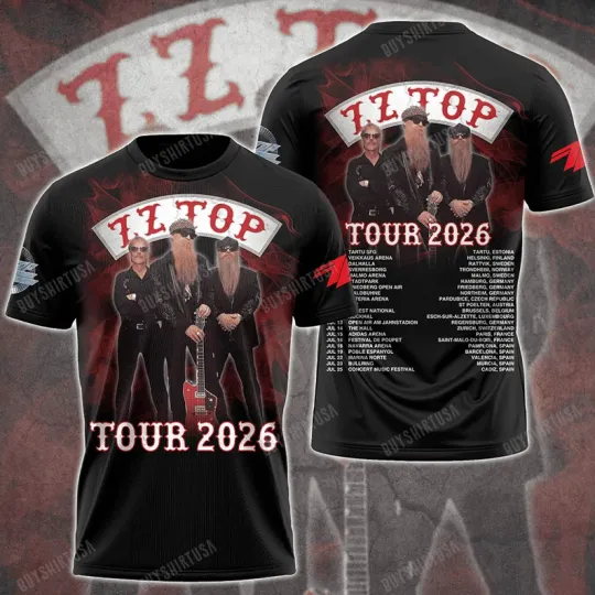 Discover ZZ Top Band Tour 3D T-Shirt