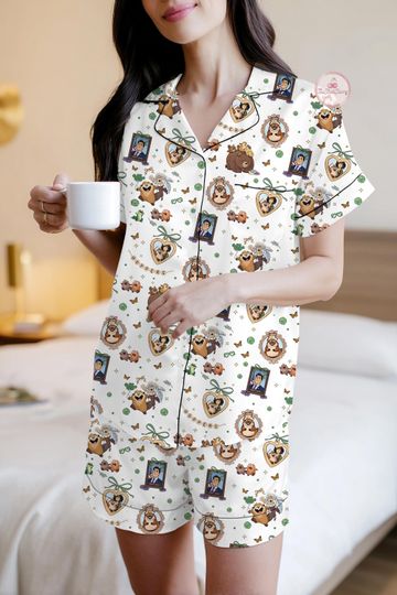 Discover Disney Pixar Hoppers Coquette Bow Pajama Set, Hoppers Pajama Set, Disney Movies Pajamas, Family Matching Pajamas, Disney Vacation Pajamas
