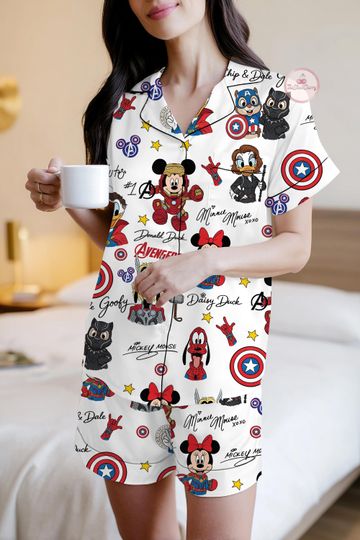 Discover Disney Mickey & Friends Marvel Avengers Pajama Set, Comic Book Superhero, Disney Signatures Pajamas, Marvel Characters Pajamas, Disney Trip