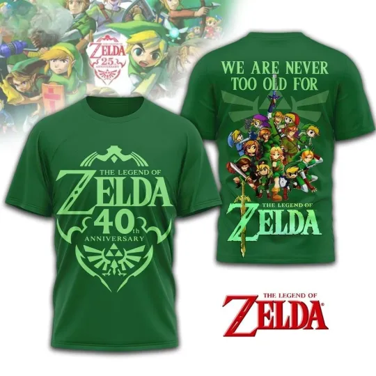 Discover The Legend of Zelda 40th Anniversary 3D T-Shirt