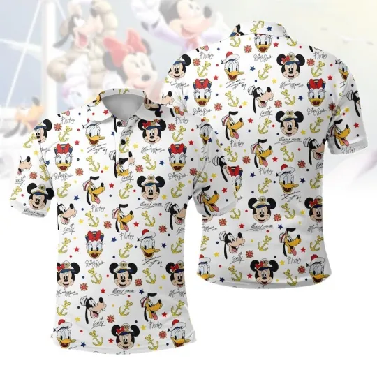 Discover Mickey Mouse And Friends Crew Let's Cruise 2026 Summer Trip Polo Shirt