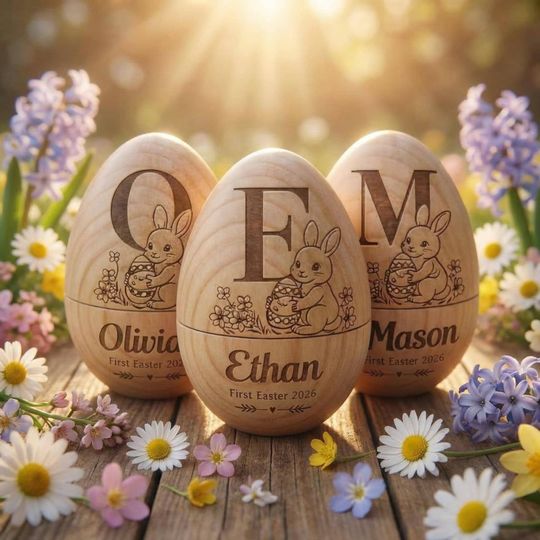 Discover Custom Name Wooden Easter Egg, Personalized Hollow Engraved Egg Keepsake, Easter Basket Stuffer for Kids 2026