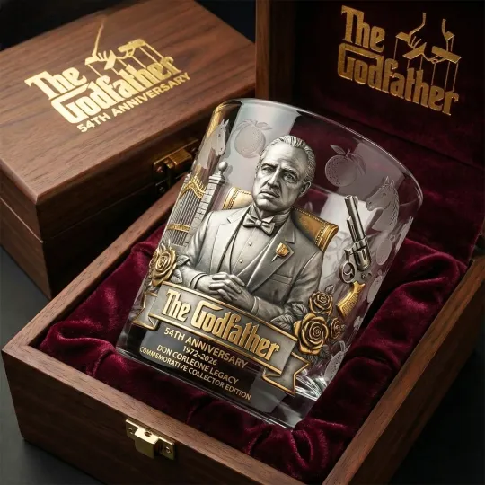 The Godfather Don Corleone 54th Anniversary Collector's Rock Glass