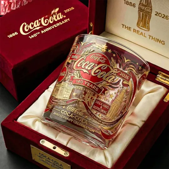 Discover Coca Cola 140th Anniversary Limited Edition Whiskey Glass