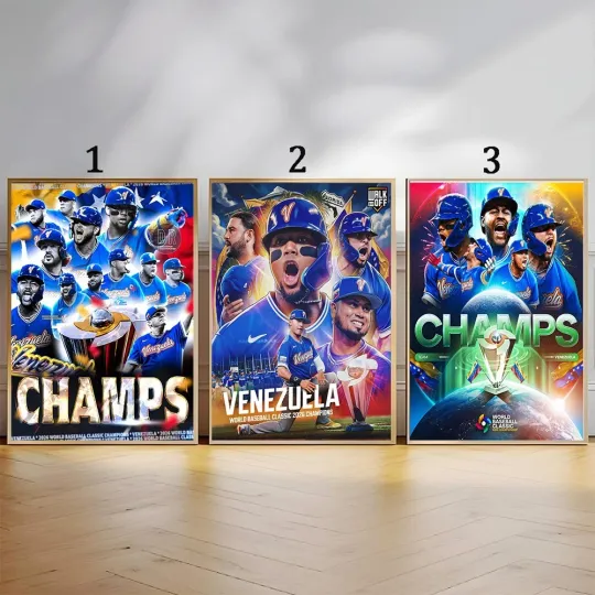Discover Team Venezuela Baseball 2026 First World Baseball Classic Champions Poster