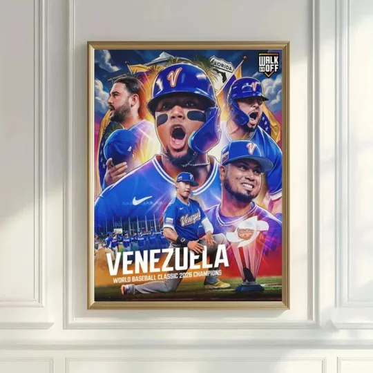 Discover USA vs Venezuela World Baseball Classic Final Championship 2026 Poster