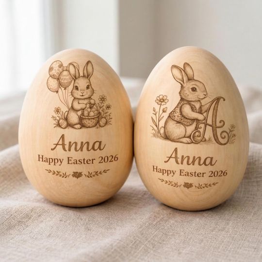 Discover Personalized Fillable Wooden Easter Egg, Custom Name Engraved Hollow Egg 2026, Baby First Easter Keepsake Gift, Toddler Basket Stuffer Decor