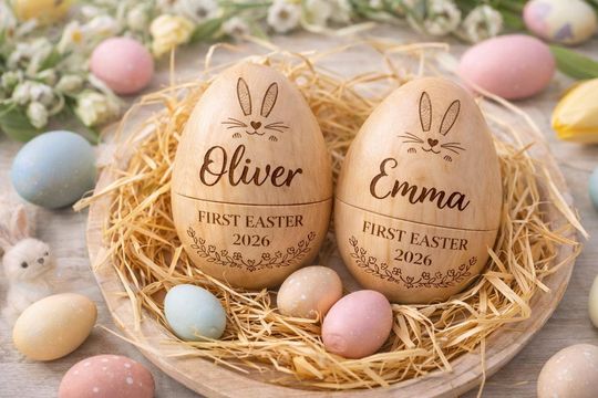 Discover Personalized Wooden Easter Egg Custom Baby First Easter 2026 Gift For Toddler