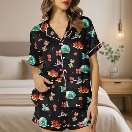 The Wonderful Wizard Short Pajamas, There's No Place Like Las Vegas Pajamas Set, Wicked Witch Sleepwear, Wicked Pajamas
