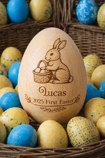 Personalized Fillable Wooden Easter Egg, Custom Name Hollow Egg 2026, Baby First Easter Keepsake Gift, Toddler Basket Stuffer Decor