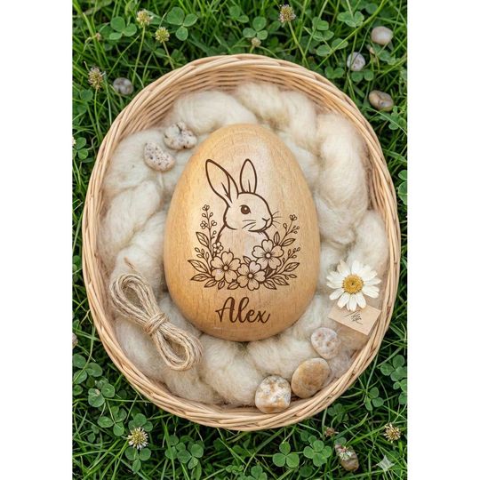 Personalized Musical Easter Egg Shakers, Wooden Egg Shaker for Kids, Kids Musical Instrument, Easter Gifts, Baby First Easter