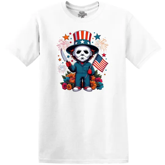 Discover America Horror T-Shirt Michael Myers 4th of July