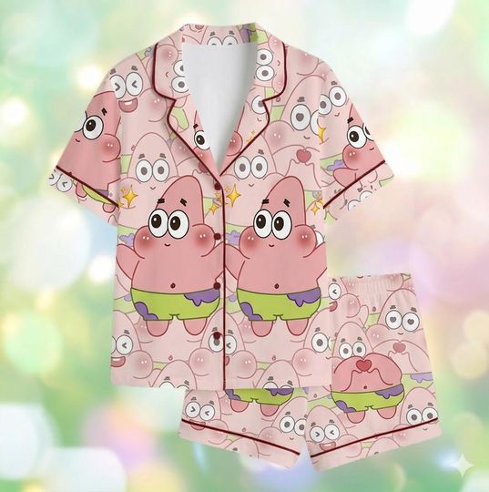 Discover Patrick Star Pajama Set, Short-Sleeve Sleepwear, All-over Print Lounge Set
