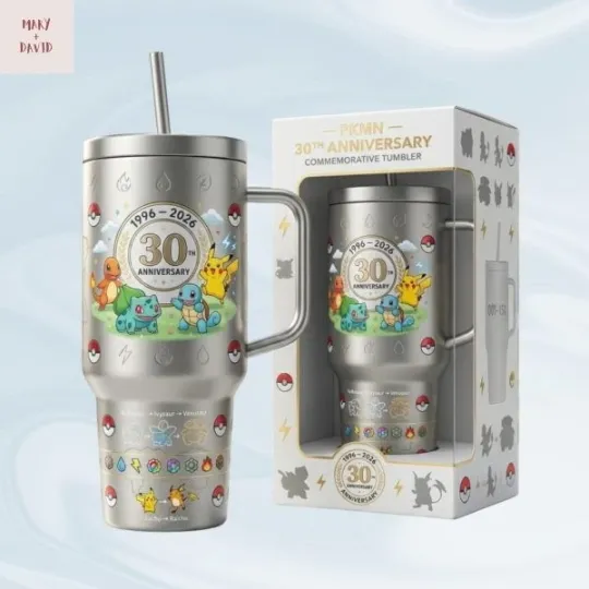 Discover Pkmn 30th Anniversary Tumbler 40 oz with Handle