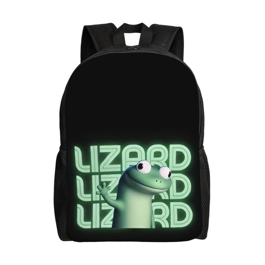 Discover Hoppers Book Pack Back to school season Glow text lizard meme  Adjustable Strap Backpack