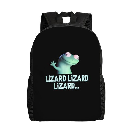 Discover Back to school season Weirdcore Animal Lizard Meme Derpy Lizard Button Schoolbag Hoppers Office Workers Snack Storage Backpack