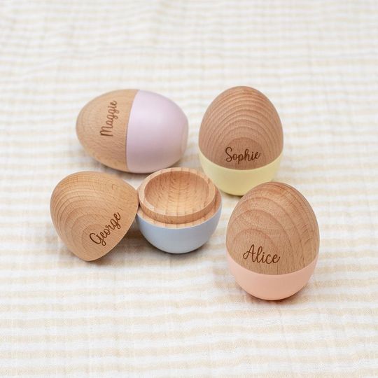 Personalized Wooden Hollow Easter Egg for Home Decor