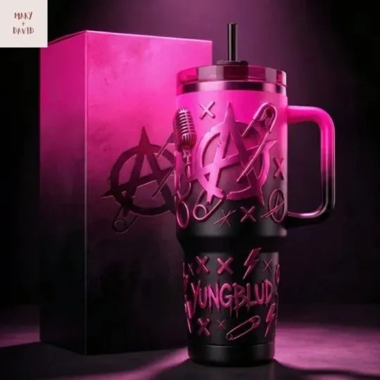 Discover Yungblud Pink 40oz Tumbler with Handle