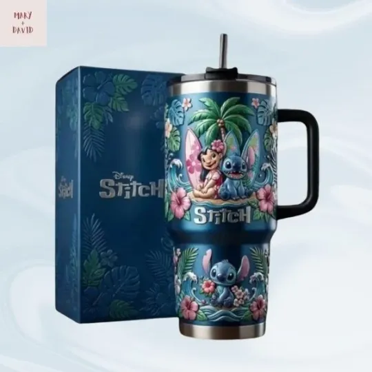 Discover Lilo & Stitch 40 oz Travel Tumbler with Handle