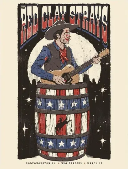 Discover Red Clay Strays RodeoHouston 2026 NRG Stadium Vertical Poster
