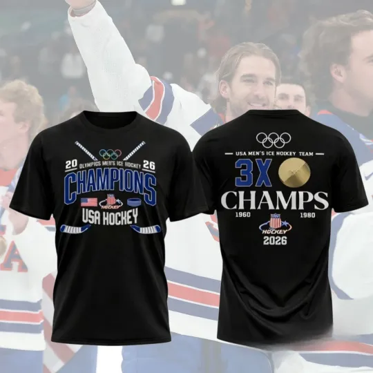 USA Hockey Olympic Champions 2026 Shirt Team USA Hockey Fan Tee