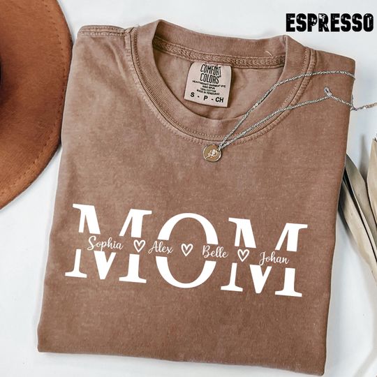Discover Comfort Colors Custom Mom Shirt, Personalized Mama Gift, Mother's Day Gift, Custom Name Shirt, Children Name Mom Shirt