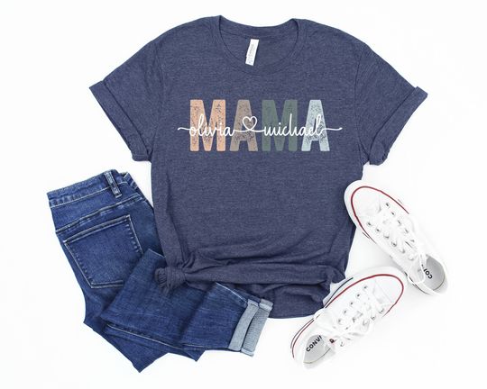 Discover Custom Mama Shirt: Personalized Mom T-shirt With Children Names