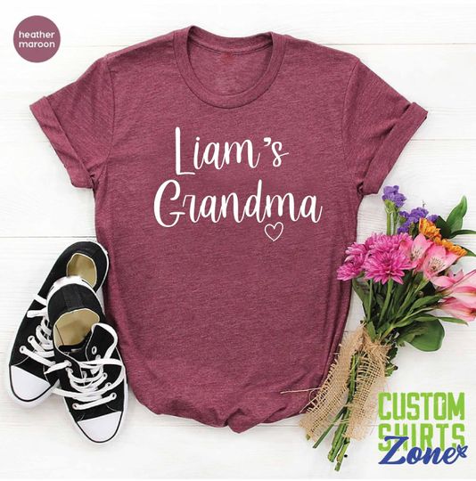 Discover Personalized Grandma Shirt,Mother's Day Gift,Woman Tee,Custom Grandma Shirt,Grandma Birthday Shirt,Gift For Mama,New Grandma Shirt,Mom Shirt