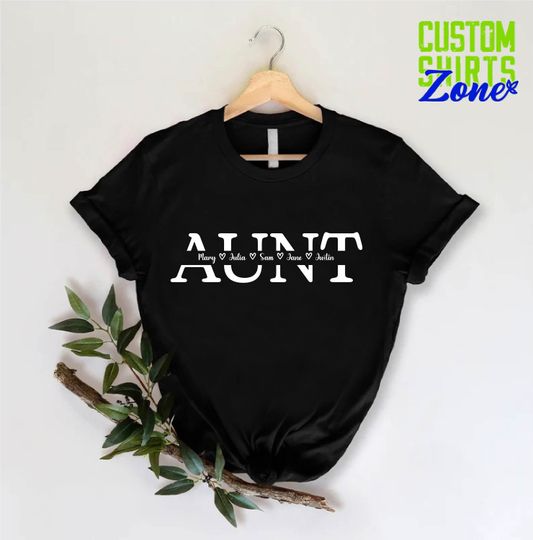 Discover Personalized Aunt TShirt,Blessed Auntie Tshirt,Best Aunt Shirt,Auntie Birthday Shirt,Costum Name Shirt,New Aunt Gift,Aunt Shirts for Women