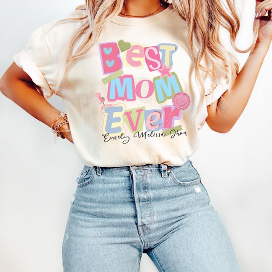 Discover Personalized Best Mom Ever Shirt With Kids Names, Custom Mother's Day Shirt, Mom Gift From Kids, Cute Mom Tee, Mama Shirt, Mother's Day Gift