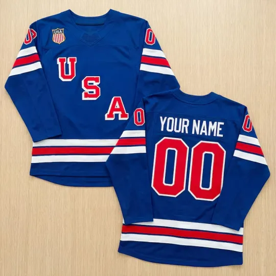 Discover Custom 2026 USA Hockey Jersey – Personalized USA Hockey Lace-up Jersey Stiched