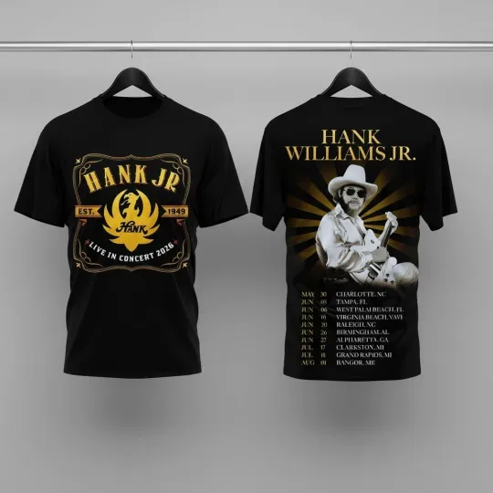 Discover HOT!! Hank Williams Jr Live 2026 Concert Tour Fan AOP 3D T-Shirt