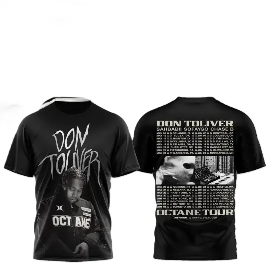 Discover Don Toliver Octane Tour 2026 3D Unisex T-Shirt
