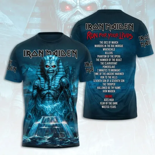 Discover Hot Sale Iron 1Maiden 3D Apparel 2026 Tour Run For Your Lives Shirt