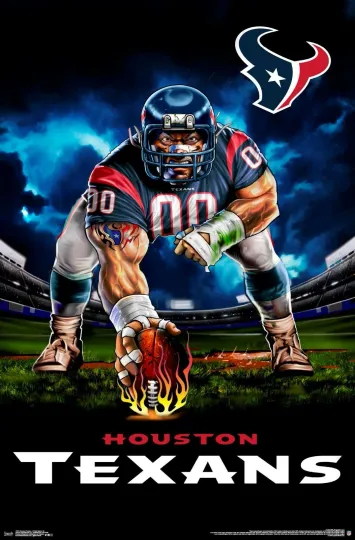 Discover Houston Texans Ferocious Football Vertical Poster Wall Art