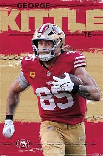 Discover George Kittle DYNAMO San Francisco 49ers 2025 football Action 22x34 Wall POSTER