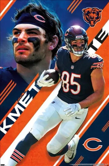 Cole Kmet Chicago Bears Vertical Football Poster