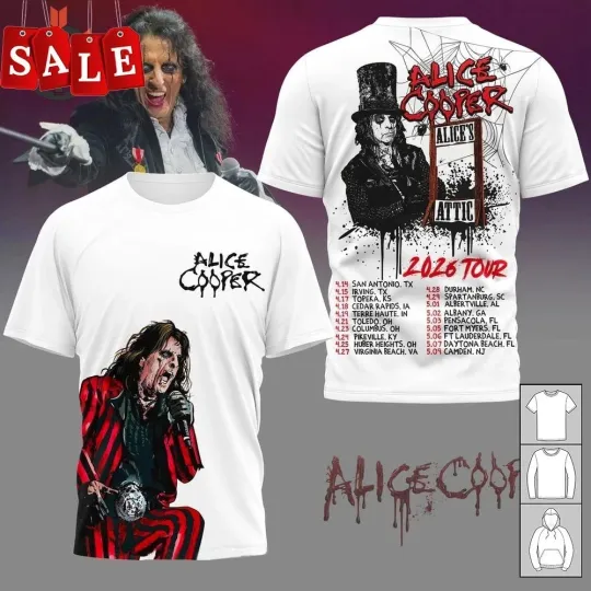 Discover Alice Cooper 2026 Gift For Fans 3D T-shirt Unisex