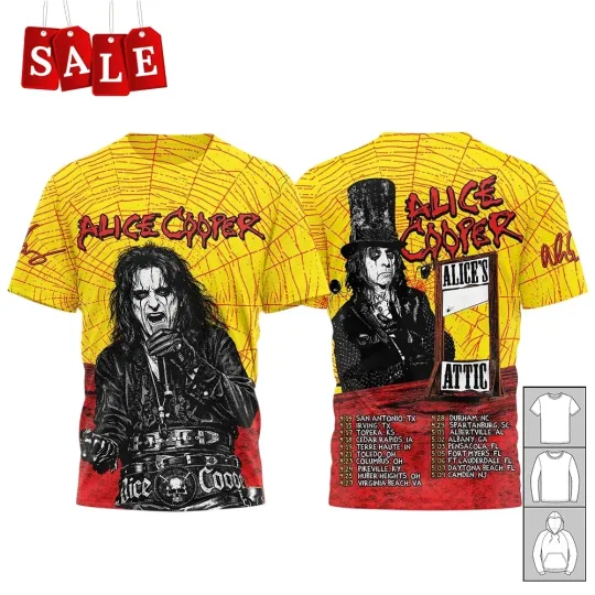 Discover Alice Cooper Alices Attic 2026 Gift For Fans 3D T-shirt