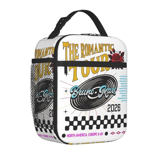 Discover Bruno Mars The Romantic Tour 2026 Insulated Lunch Bags Storage Food Box Portable Cooler Thermal Lunch Boxes For Work